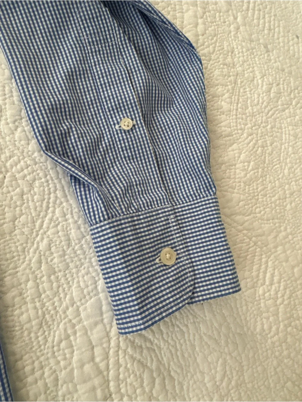 J. Crew Haberdashery 80s 2 ply Blue check button down size M (15-15.5) Nice!